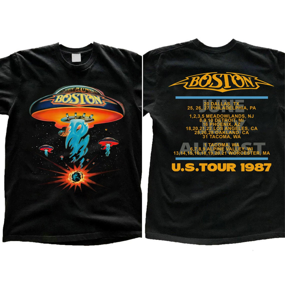 1987 Boston Rock Band Concert Tour Unisex T-Shirt, Boston Tour 1987 Shirt, Rock Band Music Gift, Gift for Dad, Anniversary Gift for Fans.jpg