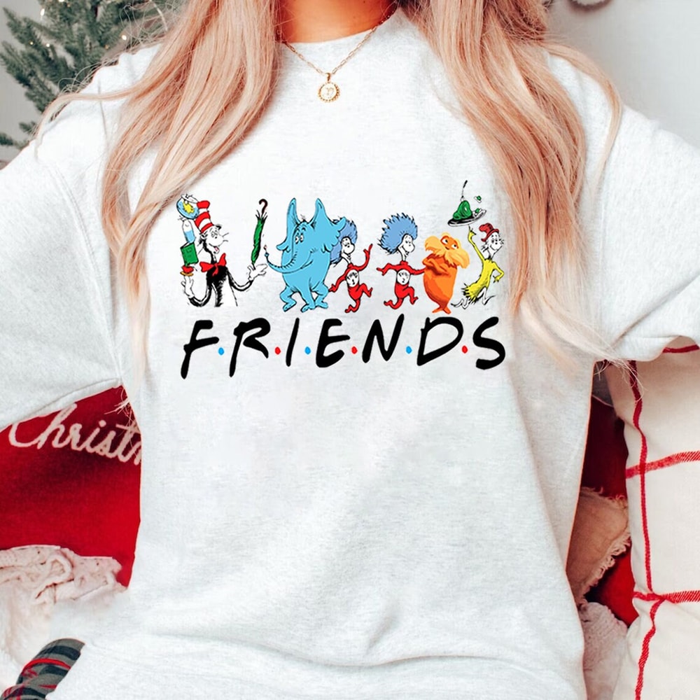 Dr Seuss Friends Christmas Sweatshirt T-shirt, Cat In The Hat Horton, Funny Friends shirt, Christmas shirt, Friends shirt, Christmas Gift.jpg