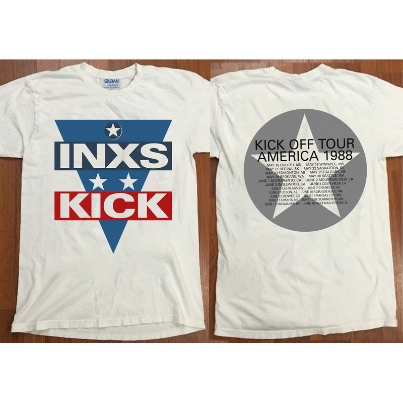 INXS Kick Off America Tour 1988 Star Band Rock Concert Unisex T-Shirt, Kick Off Tour 1988 shirt, 80s Tour Concert, Christmas Gift.jpg