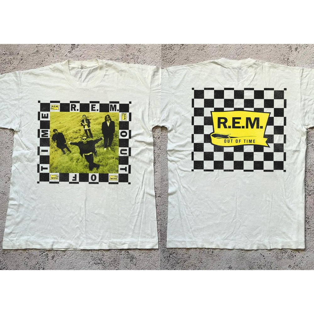 R.E.M. Rock Band Out Of Time Graphic Unisex T-Shirt, Vtg 90s REM Music Band Album shirt, REM Album Music Shirt, Halloween Gift.jpg