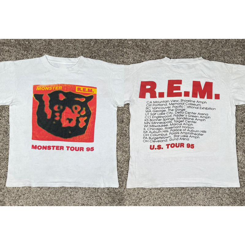 R.E.M Monster Tour '95 Unisex T-Shirt, 1995 90s REM Band Music Concert shirt, REM Rock Monster Tour Shirt, Monster Shirt, Halloween Gift.jpg
