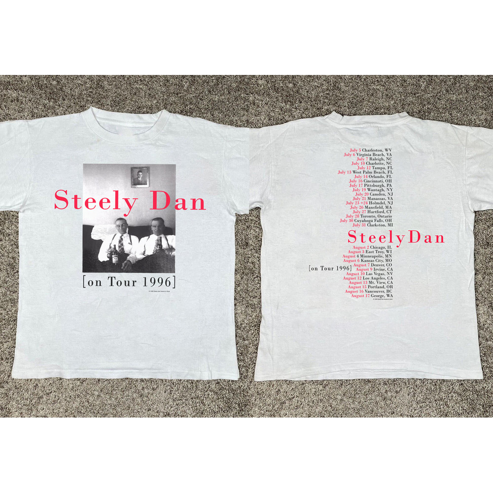 Steely Dan on Tour 1996 Unisex T-shirt, 90s Steely Dan Rock Band Concert shirt, Gift for Fan, Both Sides Reprinted Tee.jpg