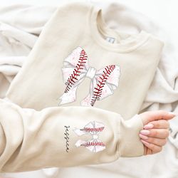 custom baseball coquette bow sweatshirt, soft girl era shirt, 2