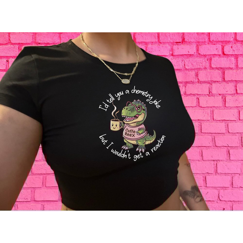 Funny T-rex Coffee Crop Top Shirt for Moms, Milf Croptop, Coffee Meme Crop Top for students, Y2K 90s Baby Tee For Teens, Gift For Rex Lovers.jpg