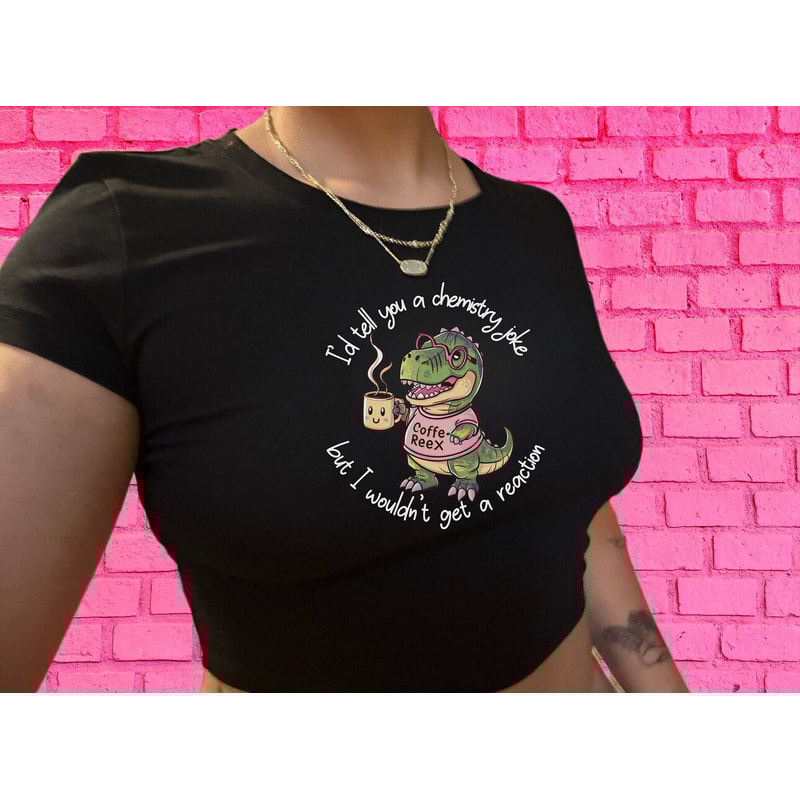 Funny T-rex Coffee Crop Top Shirt for Moms, Milf Croptop, Coffee Meme Crop Top for students, Y2K 90s Baby Tee For Teens, Gift For Rex Lovers.jpg