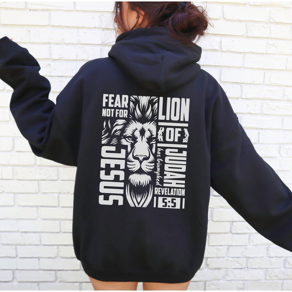 Unisex Lion of Judah Hoodie for Catholic Christmas Oversized Christian Women Lion Hoodie Christianity Jesus Hoodie Jesus Shirt Bibleverse.jpg