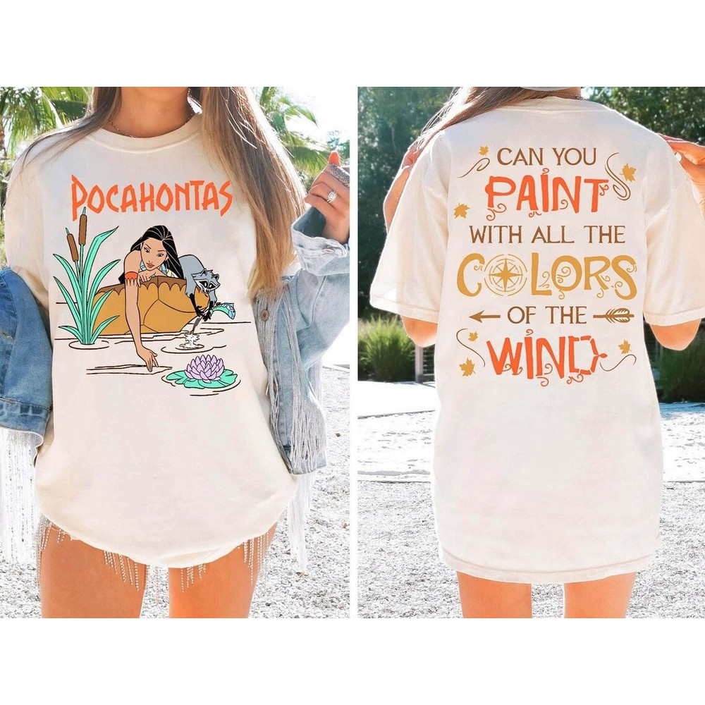 Two-Sided Disney Pocahontas Shirt, Princess Pocahontas Shirt, Vintage Princess Shirt, Disney Girl Trip Shirt, Disney Family Vacation Shirt,.jpg
