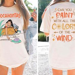two-sided disney pocahontas shirt, princess pocahontas shirt