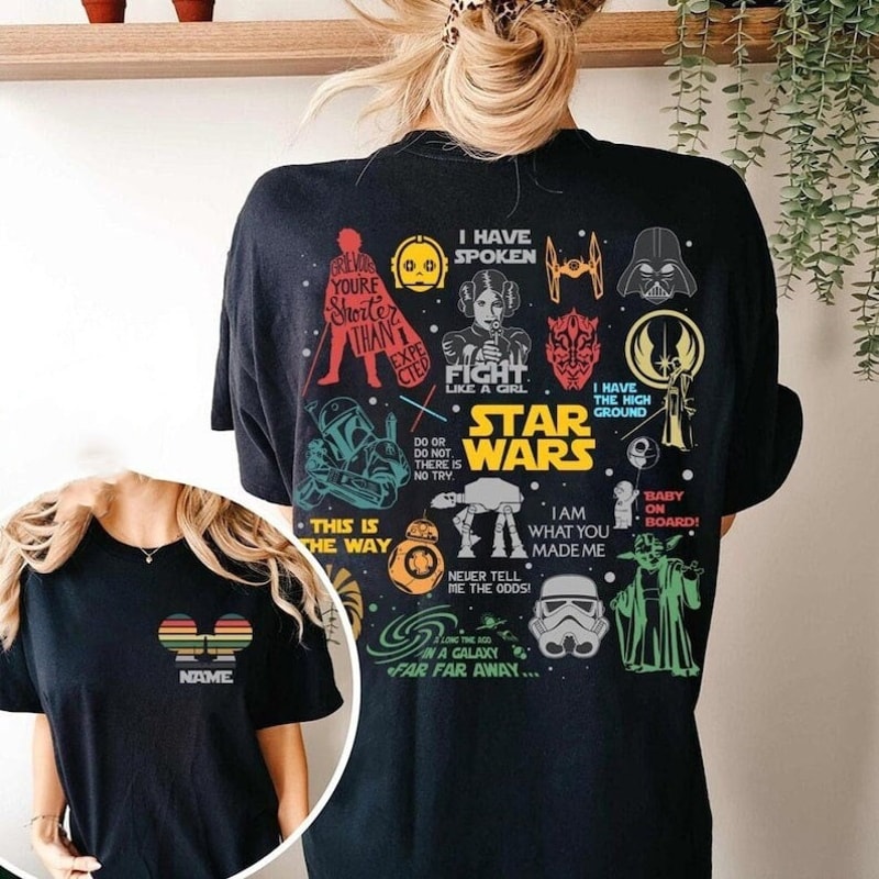 Two-Sided Disney Star Wars Comfort Colors Shirt, Galaxy's Edge Shirt, Star Wars Characters Shirt, Disney Trip 2024 Shirt, Retro Disney Shirt.jpg