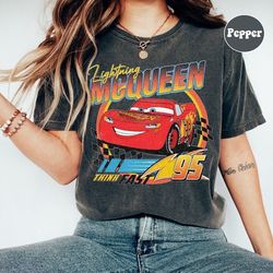 Vintage Lightning Mcqueen Comfort Colors Shirt, Kids Disney T