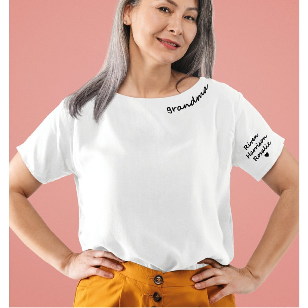 Custom Grandma Comfort Colors Shirt, I Wear My Heart On My Sleeve, Mother's Day Shirt, Gifts for Granny, Grandma Birthday Gifts, LS906.jpg