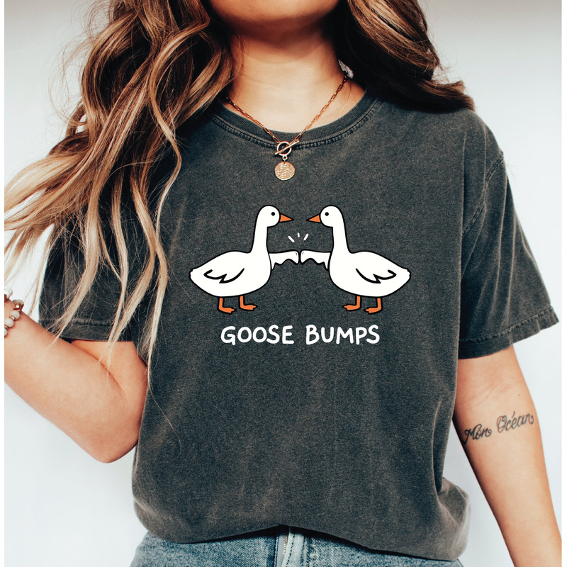 Goose Bumps Comfort Colors Shirt, Funny Silly Shirt, Funny Goose Bumps Shirt, Funny Shirts for Men Women, Funny Goose T-Shirt LS892.jpg