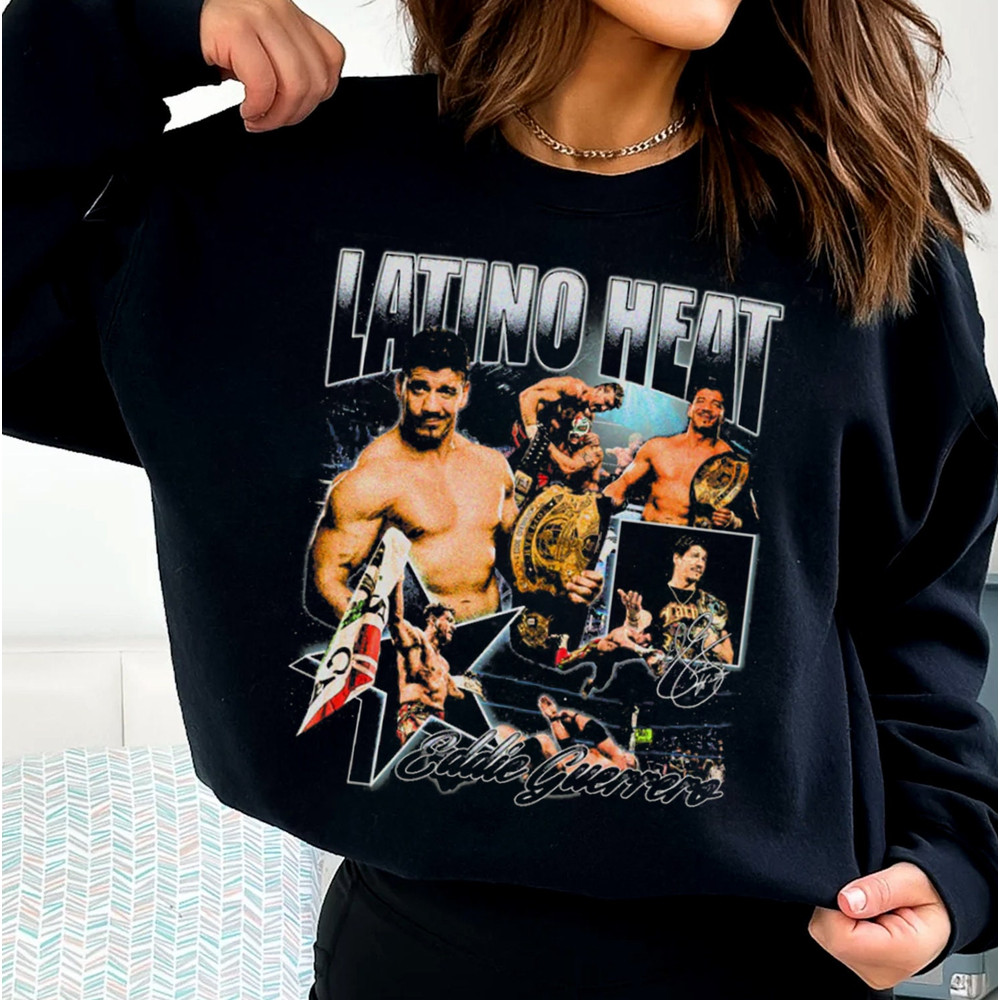 Eddie Guerrero T-shirt, Retro Eddie Latino Heat Wrestlemania unisex T-Shirt, 90s Vintage Unisex Graphic Tee, sweatshirt.jpg
