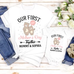 custom our first mother's day shirt, 1st mother's day matchi