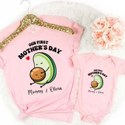 personalised our first mother's day avocado shirt, 1st mothe