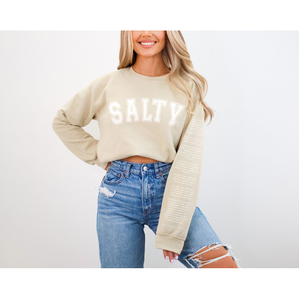 Christian Salty Sweatshirt Christian Gift for Her Christian TShirts Bible Verse Jesus Crewneck Baptism Christian Clothing Religious Apparel.jpg