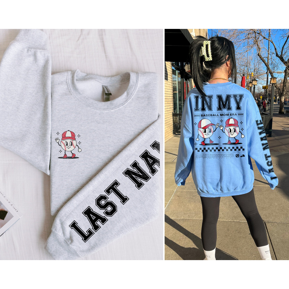 Custom Baseball Sweatshirt Personalized Baseball Mom Crewneck Base Baller Pullover TBall Custom Name Shirt Custom Baseball Team Sweatshirt.jpg