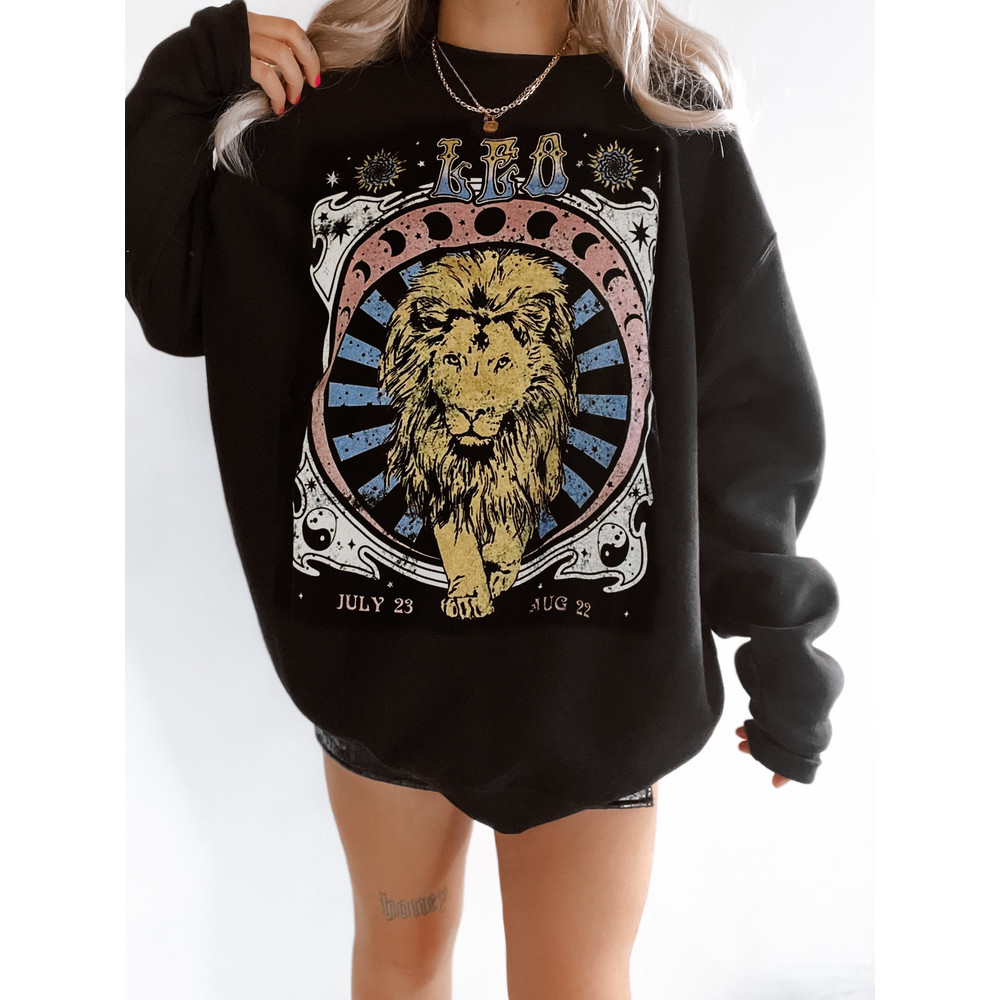 Leo Crewneck, Leo zodiac gift, zodiac band tee, trendy zodiac shirt.jpg