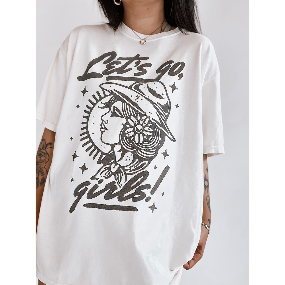 Lets Go Girls Shania Twain Western Comfort Colors Tee, Girl Power Bachelorette Tee, Bridal Party Tee, Cowgirl Tee.jpg