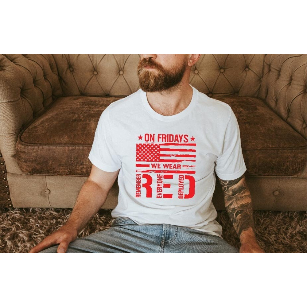 On Friday We Wear Red Shirt, We wear Red Remember Everyone Deployed, American Flag Us Veteran T-shirt, RED Friday shirt.jpg