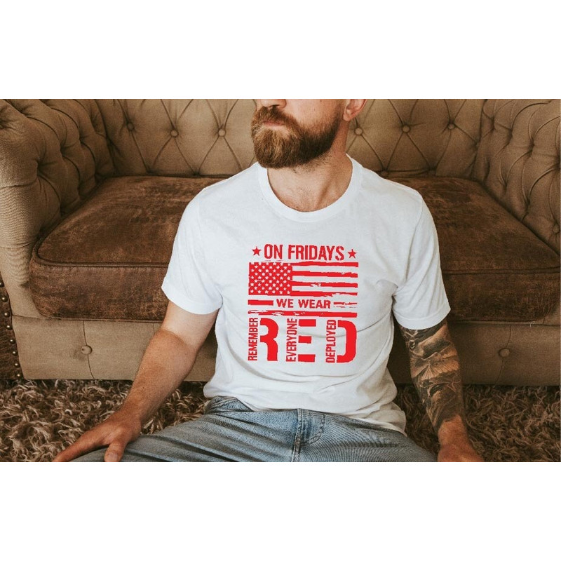 On Friday We Wear Red Shirt, We wear Red Remember Everyone Deployed, American Flag Us Veteran T-shirt, RED Friday shirt.jpg