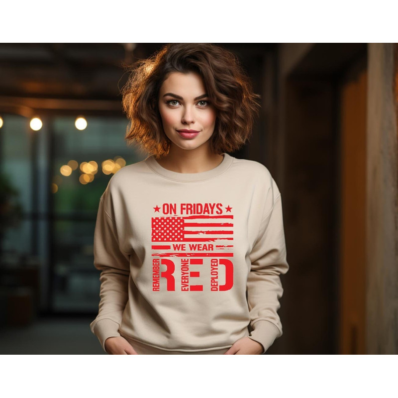 On Friday We Wear Red Sweatshirt, We wear Red Remember Everyone Deployed, American Flag Us Veteran Sweatshirt, RED Friday Sweatshirt 1.jpg