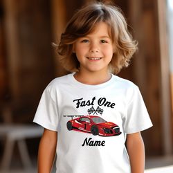 personalized fast one birthday shirt, race car birthday shir