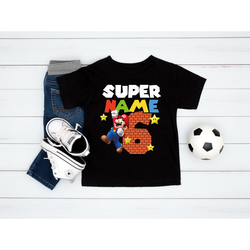 Personalized Name Super Mario Shirt, Birthday T-shirt for Boys, Custom Name and Age Tee, Super Mario Lovers Tee, Birthday Shirt For Kids.jpg