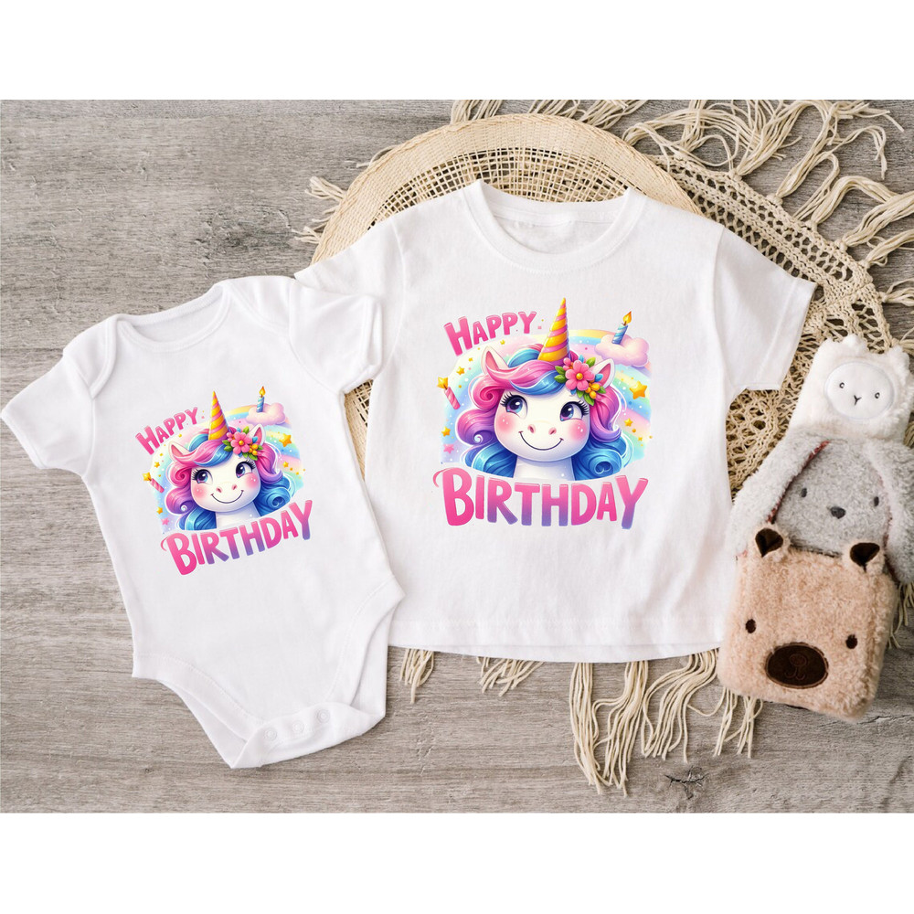 Unicorn Happy Birthday Girl Shirt, Girls Birthday Party, Unicorn Girl Shirt, Birthday Toddler Shirt, Gift For Girl, Kids Shirt.jpg