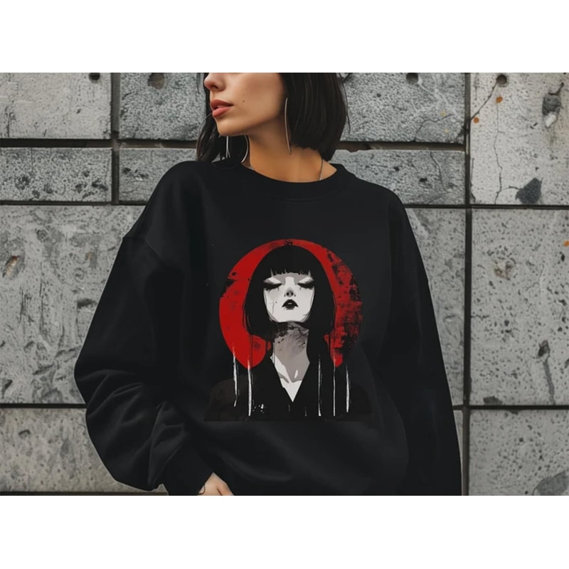 Anime Crewneck, Become Free Sleeve, Kawaii Clothes, Japanese Streetwear, y2k Grunge Sweatshirt, Alt Clothing, Kawaii Anime Gift, Emo Shirt.jpg