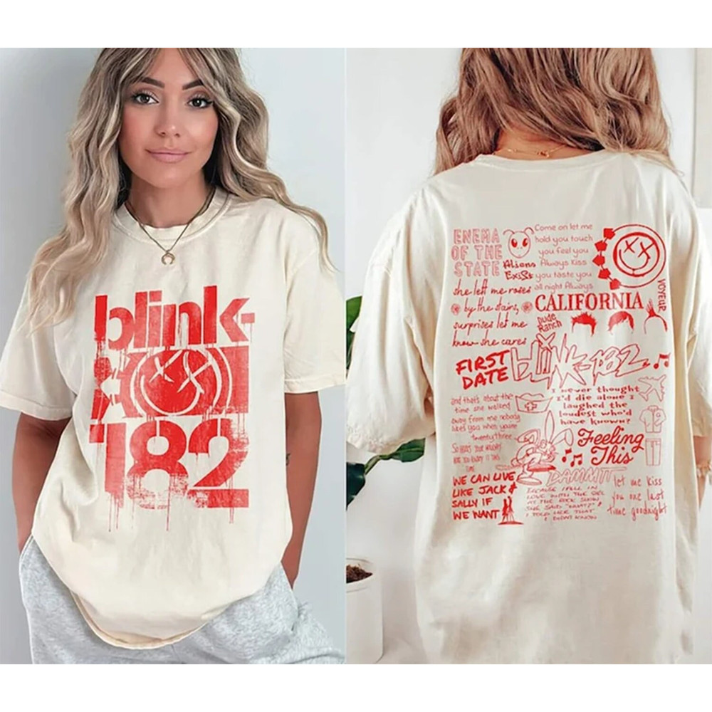Blink 182 The World Tour 2023-2024 2Sides Shirt, Blink 182 Rock n' Roll T Shirt, Rock n' Roll Shirt, Blink 182 Shirt, Retro Shirt 1.jpg