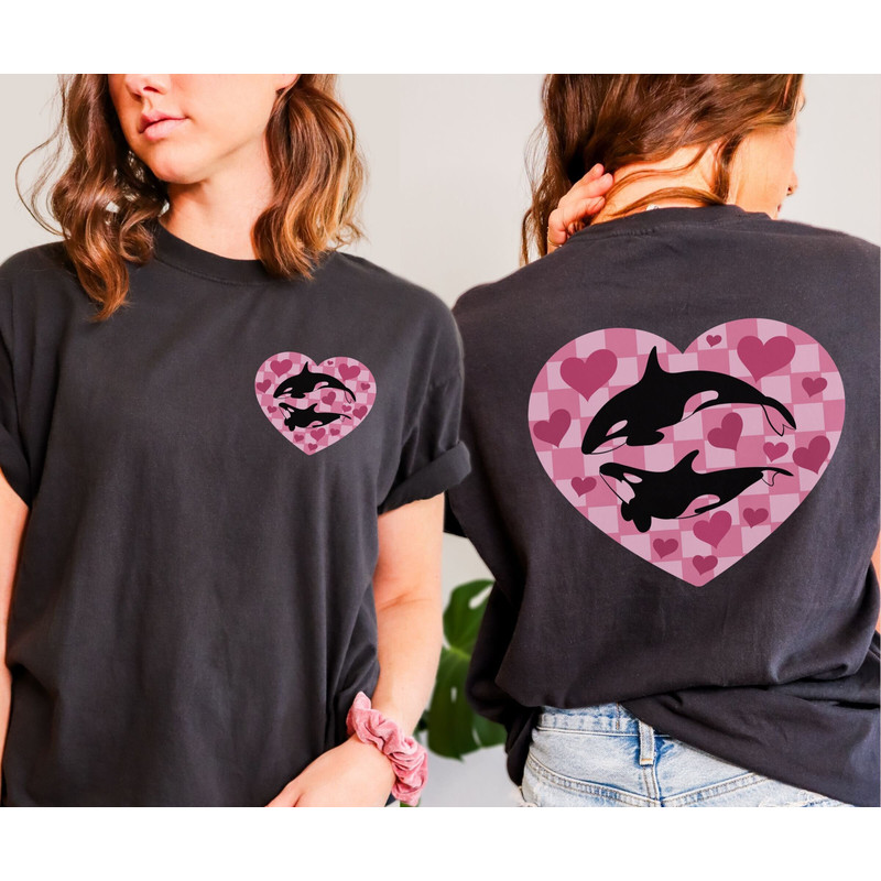Cute Valentine's Day Orca Whale Comfort Colors Shirt For Orca Lover Gifts For Girlfriend Marine Biologist Killer Whale Lovers Heart T-shirt.jpg