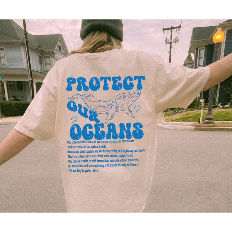 Protect Our Oceans Comfort Colors Shirt, Save The Whales Shirt For Ocean Day, Summer Surf Sea Life T-Shirt, Oversize Ocean Beach Lover Tee.jpg