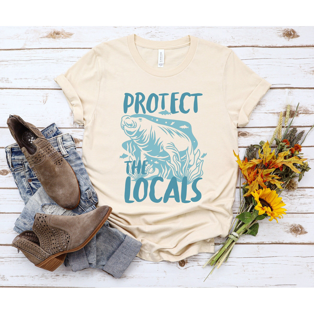 Protect The Manatees Locals Shirt For Manatee Lover Manatee Gift Save Florida Manatees Tshirt Florida Wildlife Conservation Tshirt Beach Tee.jpg