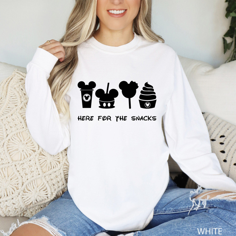 Disney Here for The Snacks Shirt, Comfort Colors Disney Shirt, Disney Family Shirt, Disney Trip Shirt, Disney Vacation Shirt, 151077.jpg