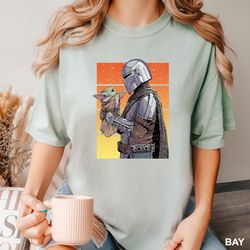 Star Wars Mandalorian and Baby Yoda Shirt, Comfort Colors Sh