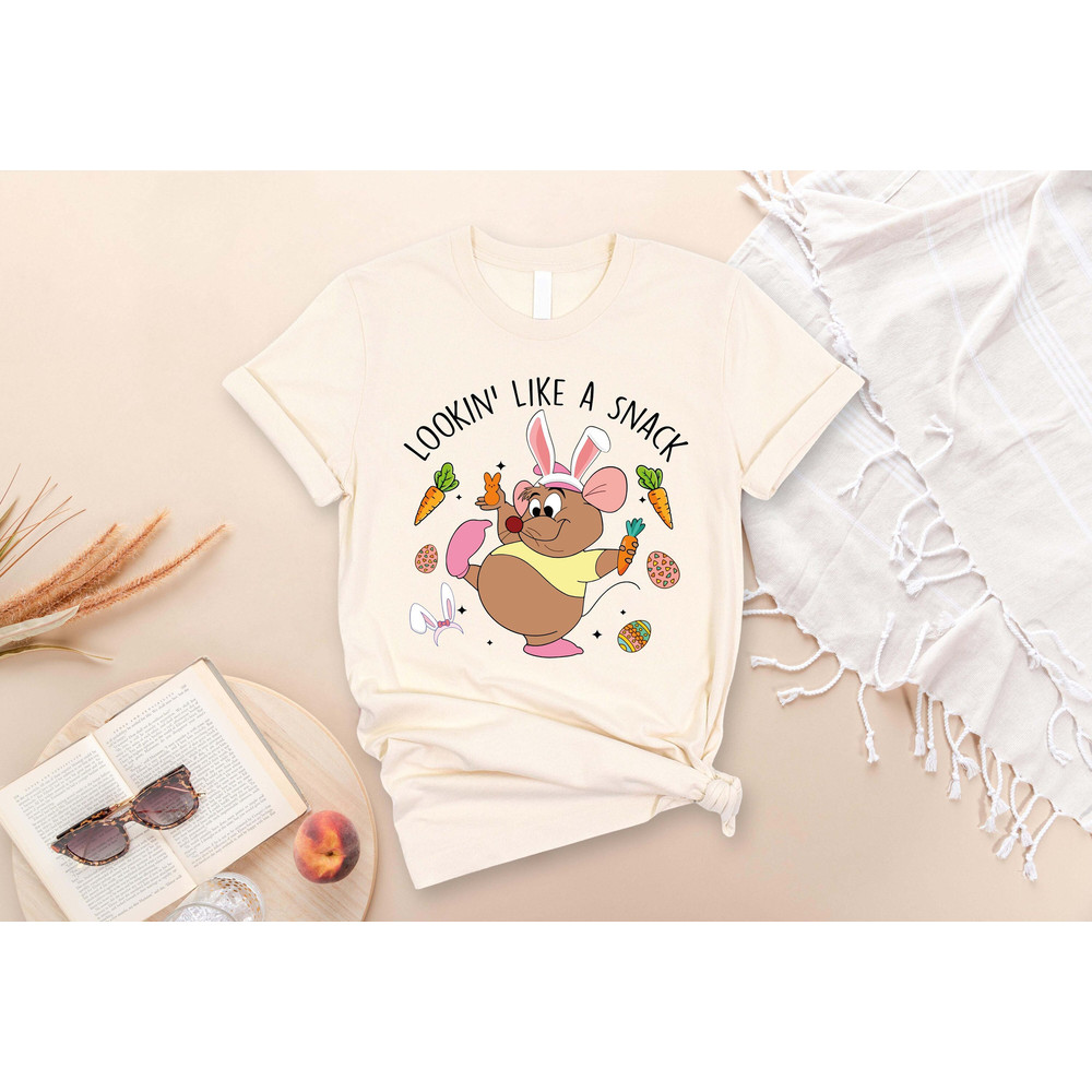 Easter Gus Gus Lookin Like A Snack Shirt, Cinderella Mouse Bunny Shirt, Disney Bunny Shirt, Disney Gus Gus Shirt, Disney Easter Shirt.jpg