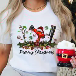 merry christmas hairstylist shirt, hairdresser xmas shirt, h