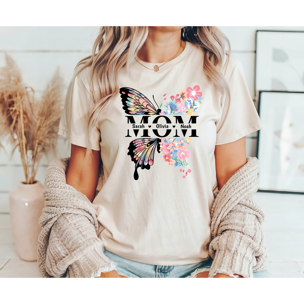 Mom Shirt, Flower Mama Tee, Butterfly Mommy Sweatshirt, Floral Mother Shirt, Mommy and Me Shirt, Mom and Kids Shirt, Mother's Day Shirt.jpg