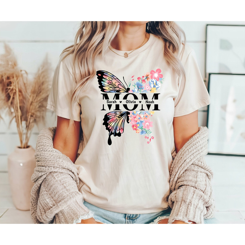 Mom Shirt, Flower Mama Tee, Butterfly Mommy Sweatshirt, Floral Mother Shirt, Mommy and Me Shirt, Mom and Kids Shirt, Mother's Day Shirt.jpg