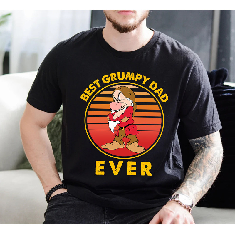 Retro Best Grumpy Dad Ever Shirt, Disney Grumpy Dwarf Shirt, Best Dad Shirt, Father's Day Gift Tee, Disney Family Matching Shirt,.jpg