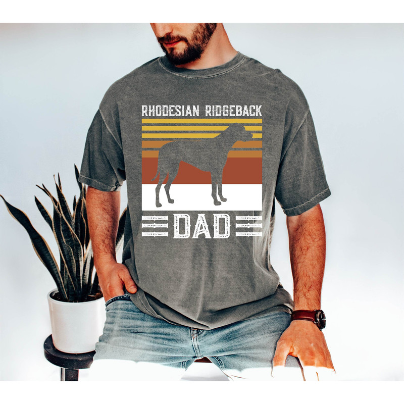 Comfort Colors Rhodesian Ridgeback Dad Shirt, Dog Lover Dad Tee Shirt, Father's Day Tshirt, Gifts for Husband, Rhodesian Ridgeback Owner Dad.jpg