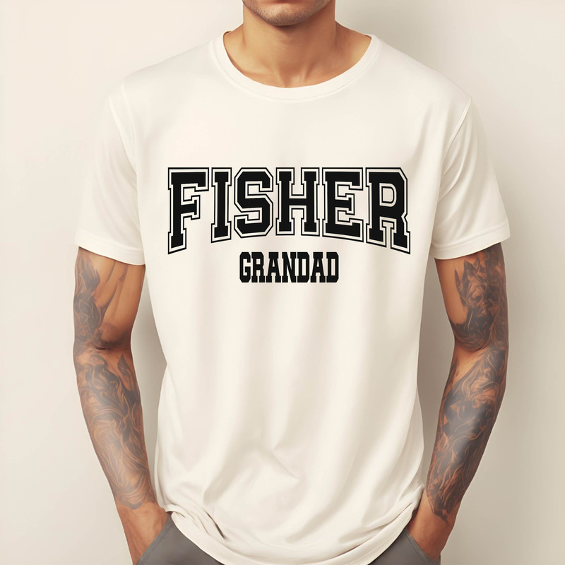 Comfort Colors, Fisher Grandad Shirt, Fishing Lover Daddy Tee Shirt, Father's Day Tshirt, Gifts for Fisher Grandpa, Custom Fisher Papa Tee.jpg