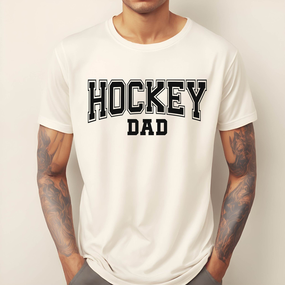 Comfort Colors, Hockey Dad Shirt, Hockey Lover Dad Tee Shirt, Father's Day Tshirt, Gifts for Hockey Husband, Custom Hockey Dad Tee.jpg