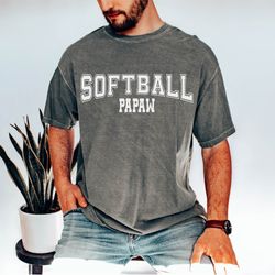 comfort colors, softball papaw shirt, softball lover papa tee shirt, fathers day shirt, gifts for softball grandpa