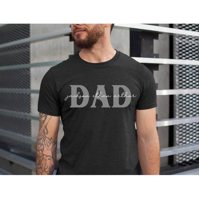 Custom Dad Shirt With Kids Names, Custom Dad Shirt, Personalized Shirt For Dad, Father's Day Shirt, New Dad Gift, Birthday Gift Dad.jpg