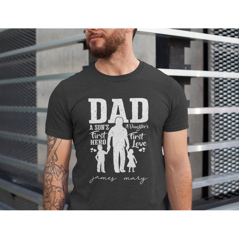 Custom Dad Shirt, Dad Shirt, Dad of Two Shirt, New Dad Shirt, Dad Shirt With Kids Names, Custom Kids Names Shirt, Personalized Dad Shirt.jpg