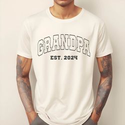 custom grandpa shirt, comfort colors grandpa shirt, grandpa est 2024 shirt, gift for grandad, pregnancy announcement