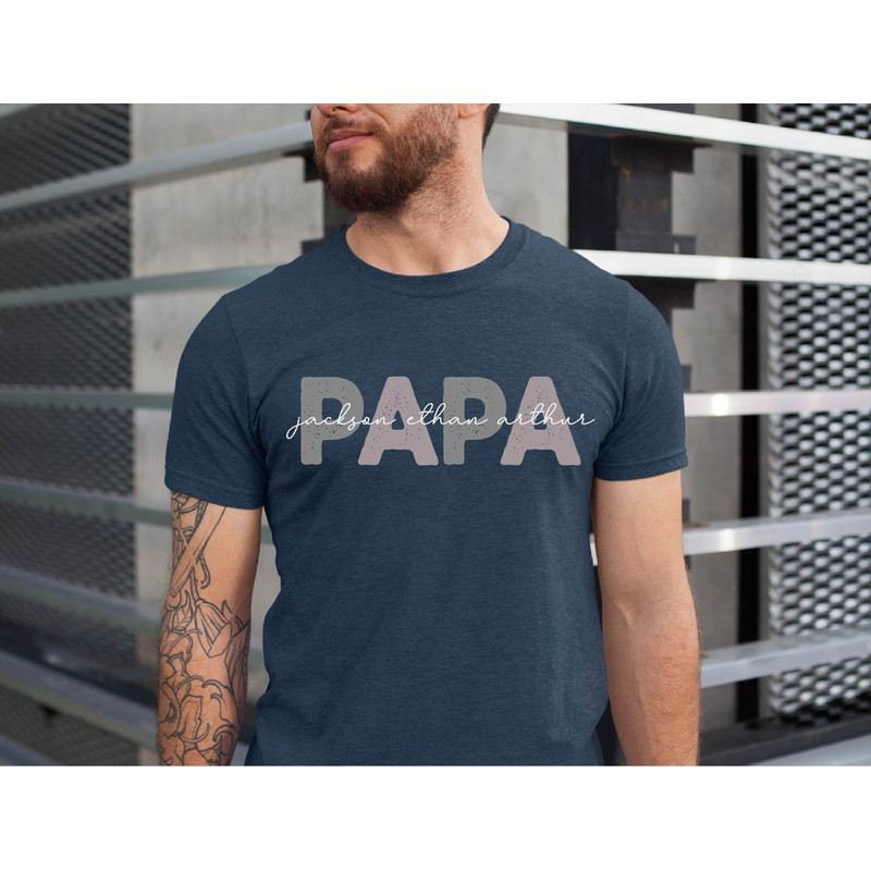 Custom Papa Shirt With Grandson Names, Custom Papa Shirt, Personalized Shirt For Papa, Father's Day Shirt, New Papa Gift, Birthday Gift Papa.jpg