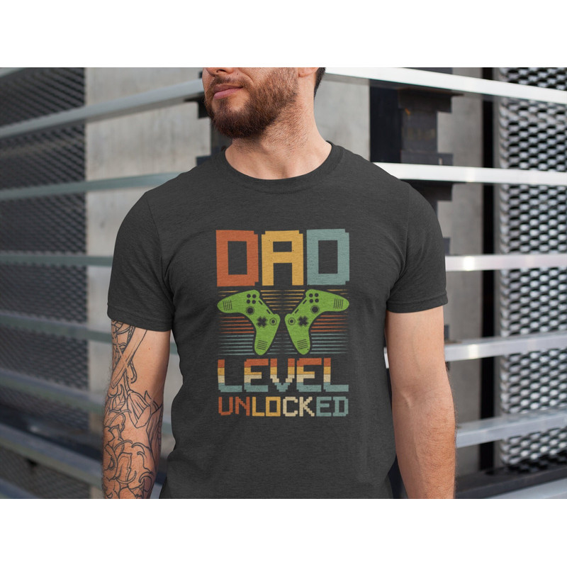 Dad Level Unlocked Shirt, Father's Day Tee Shirt, Gaming Dad Shirt, Expectant Father Shirt, Pregnancy Announcement to Husband Gift.jpg